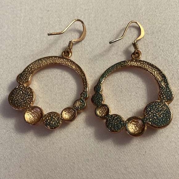 NWOT - Rose Goldtone White & Smokey Crystal French Hook Drop Pierced Earrings - Picture 8 of 8